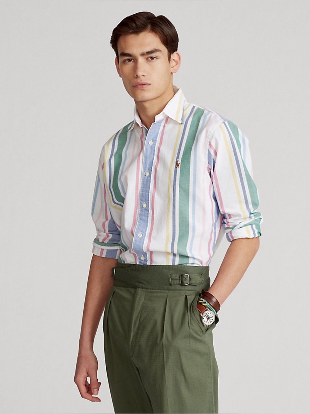 Ralph Lauren Classic Fit Striped Oxford Shirt Size XL Tall